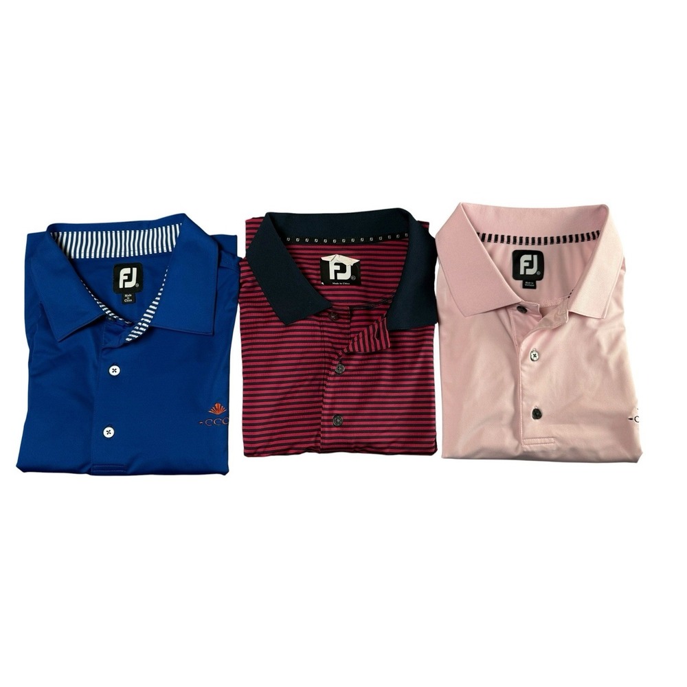 FOOTJOY Golf Polo Shirt Lot Mens XL XXL CCO Embroidered Performance 3 Pack